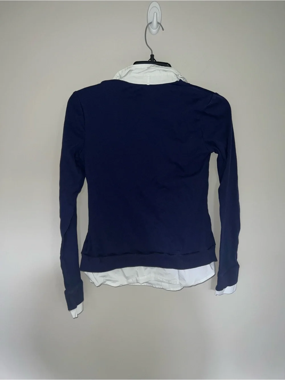 Navy Cardigan with Heart Crest and White Shirt Collar kids girls Justice 14